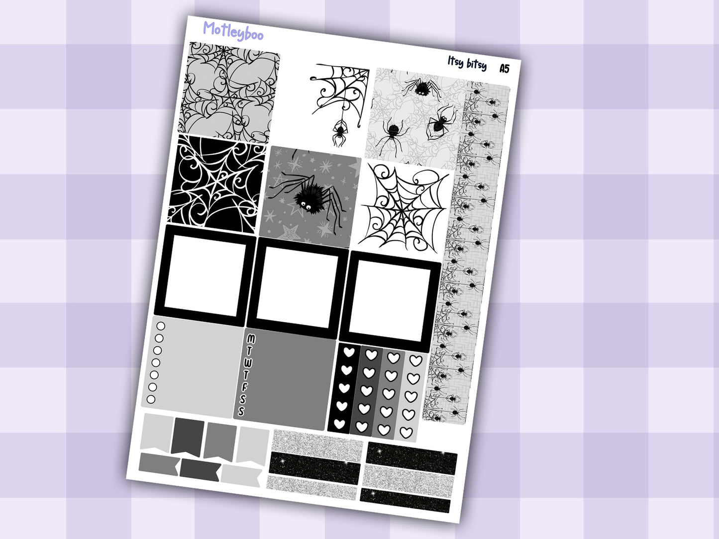 Hobonichi cousin, weekly planner sticker kit, Itsy bitsy