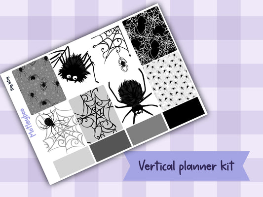 Vertical Planner Sticker Kit, Gothic Themed Planner Supplies, Itsy bitsy
