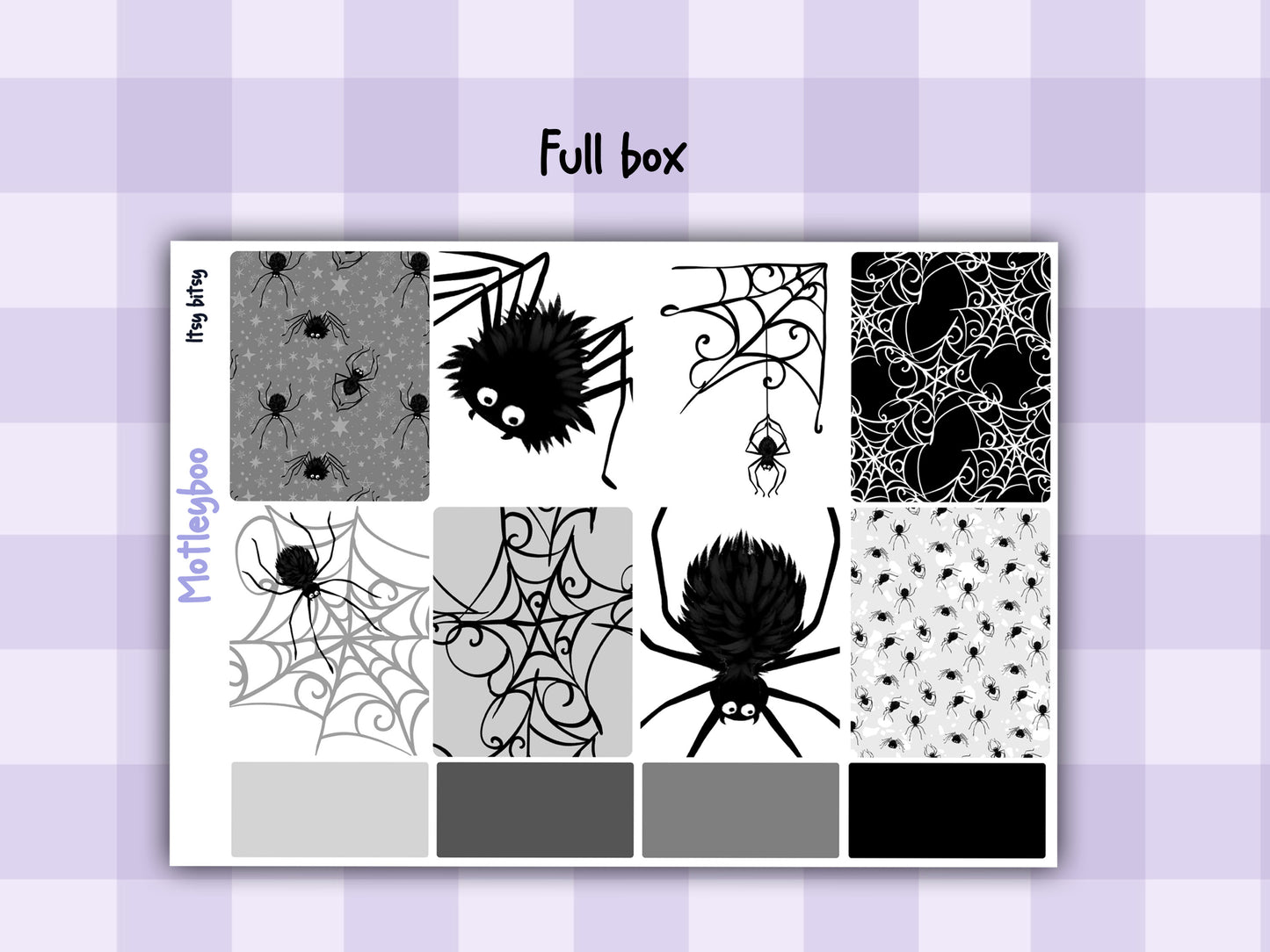 Vertical Planner Sticker Kit, Gothic Themed Planner Supplies, Itsy bitsy