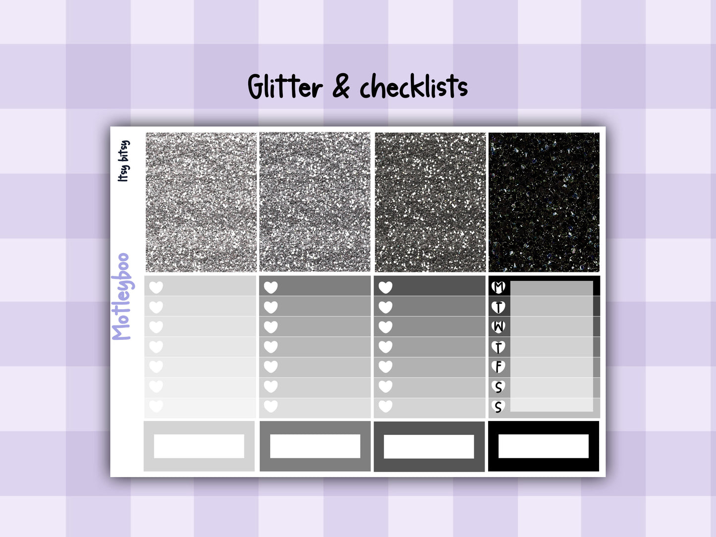 Vertical Planner Sticker Kit, Gothic Themed Planner Supplies, Itsy bitsy