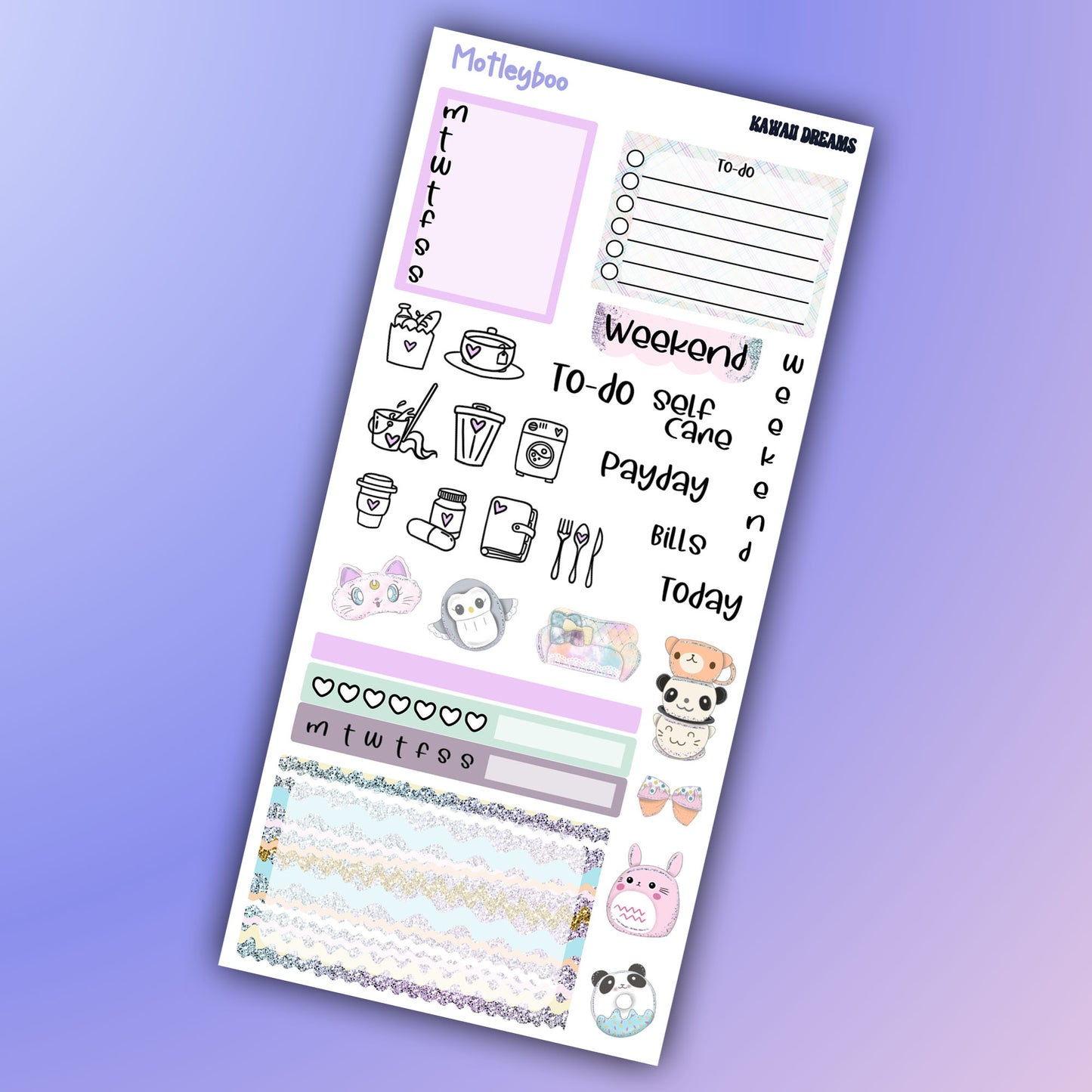 Hobonichi weeks weekly planner sticker kit, kawaii planner, kawaii stickers, kawaii dreams