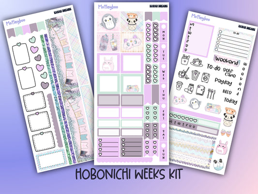 Hobonichi weeks weekly planner sticker kit, kawaii planner, kawaii stickers, kawaii dreams