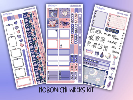 Hobonichi weekly planner kit, planner kit, cute stickers, celestial stickers, mystic, witchcraft stickers, sweet dream stickers, mystical