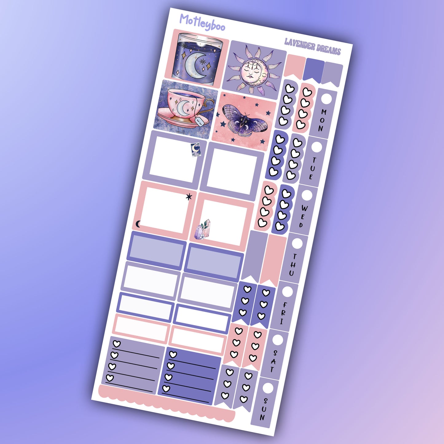 Hobonichi weekly planner kit, planner kit, cute stickers, celestial stickers, mystic, witchcraft stickers, sweet dream stickers, mystical