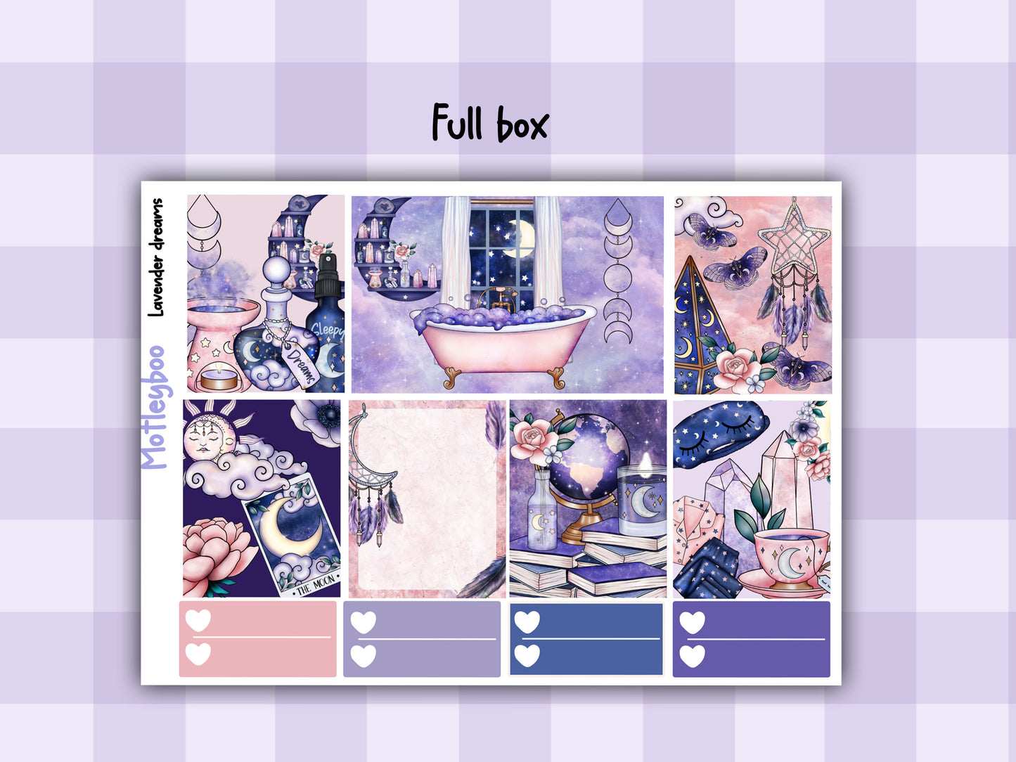 Weekly Planner Sticker Kit, Spooky witchy Vertical Planning Stickers, Lavender dreams
