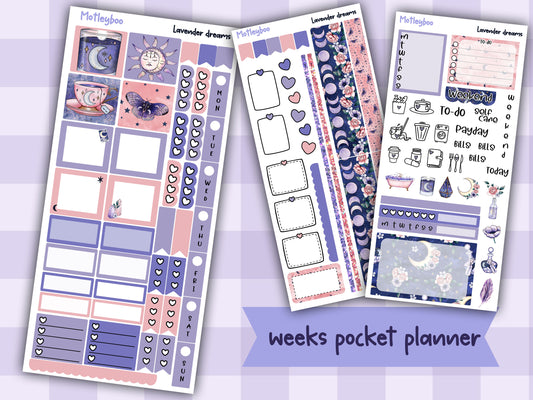 Hobonichi weekly planner kit, planner kit, cute stickers, celestial stickers, mystic, witchcraft stickers, sweet dream stickers, mystical
