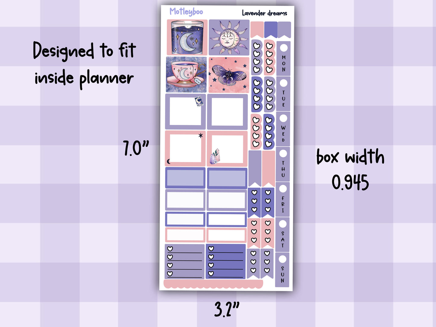 Hobonichi weekly planner kit, planner kit, cute stickers, celestial stickers, mystic, witchcraft stickers, sweet dream stickers, mystical