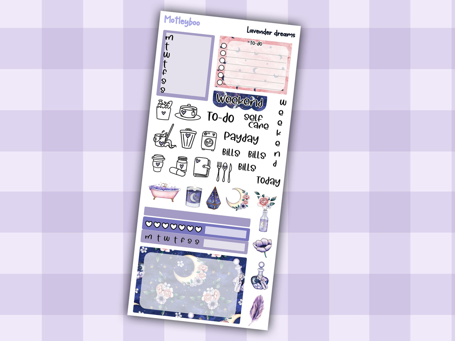 Hobonichi weekly planner kit, planner kit, cute stickers, celestial stickers, mystic, witchcraft stickers, sweet dream stickers, mystical