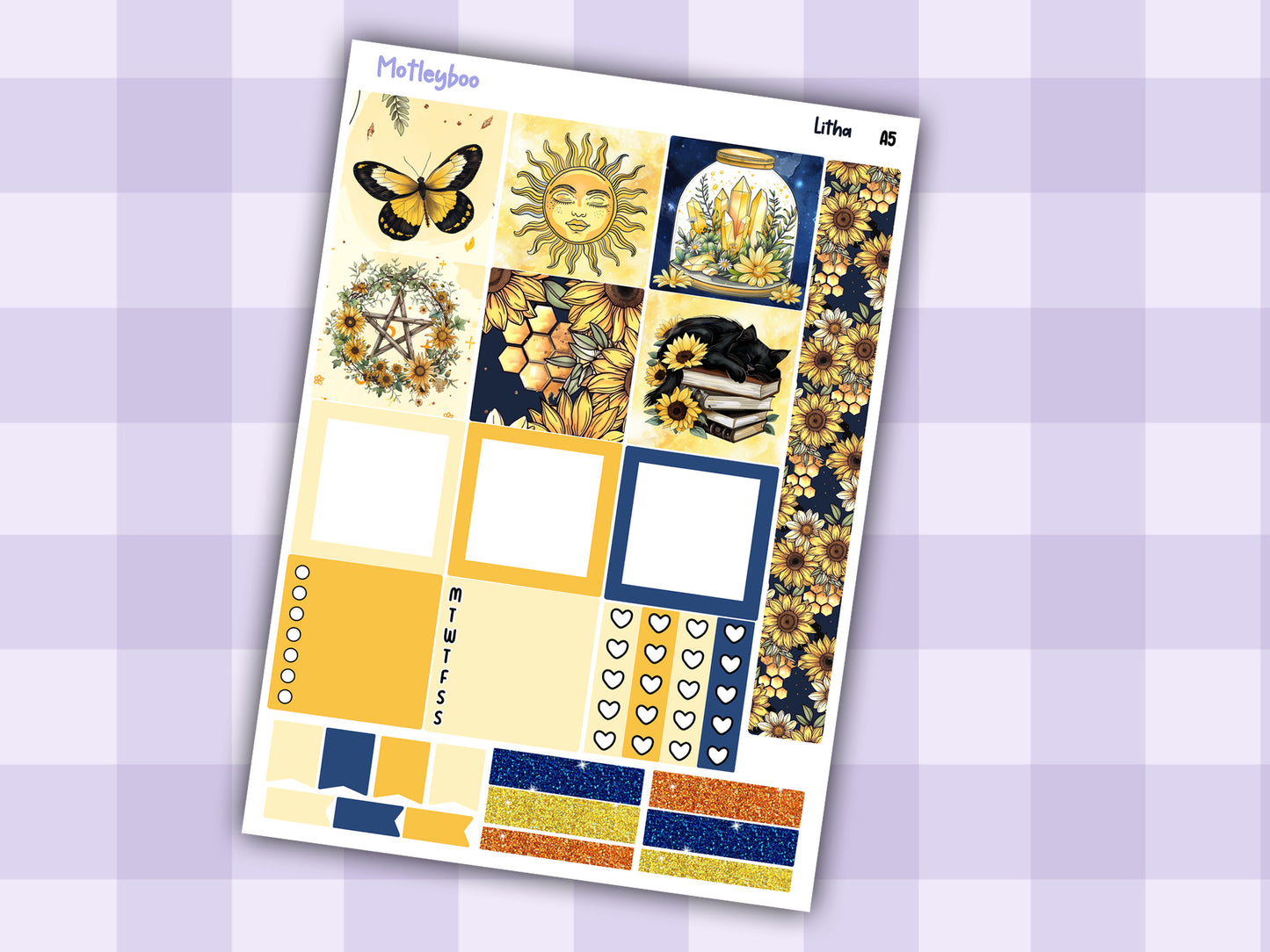 A5 Hobonichi cousin planner sticker kit, Summer planner stickers, hobonichi cousin, Litha