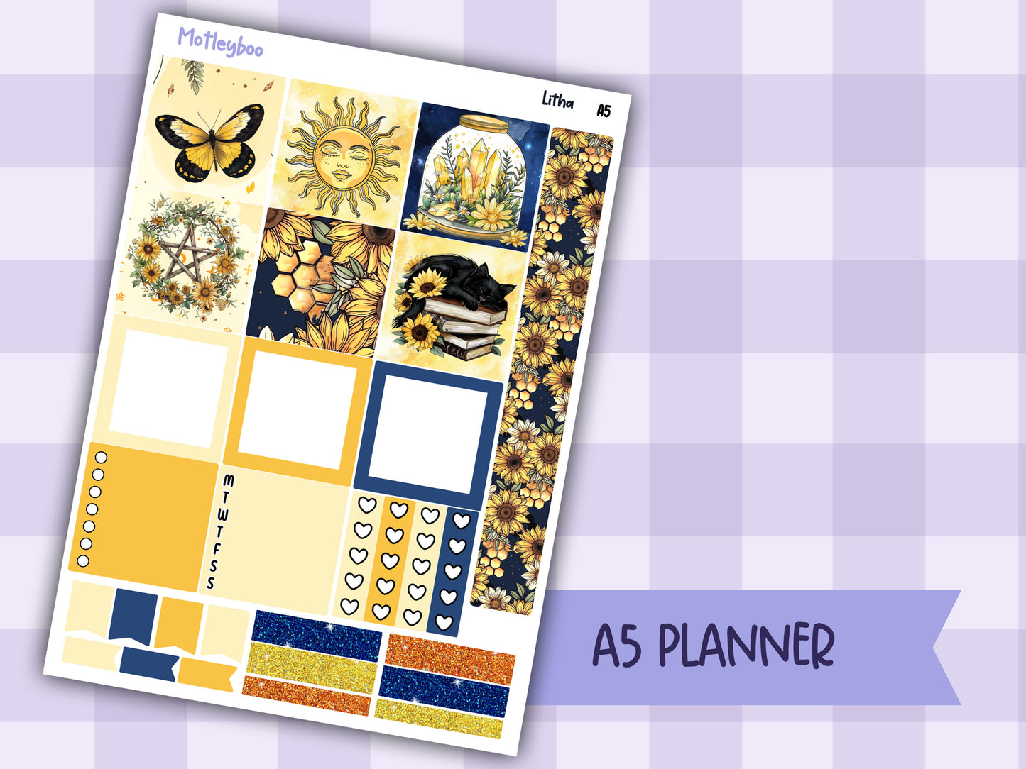 A5 Hobonichi cousin planner sticker kit, Summer planner stickers, hobonichi cousin, Litha