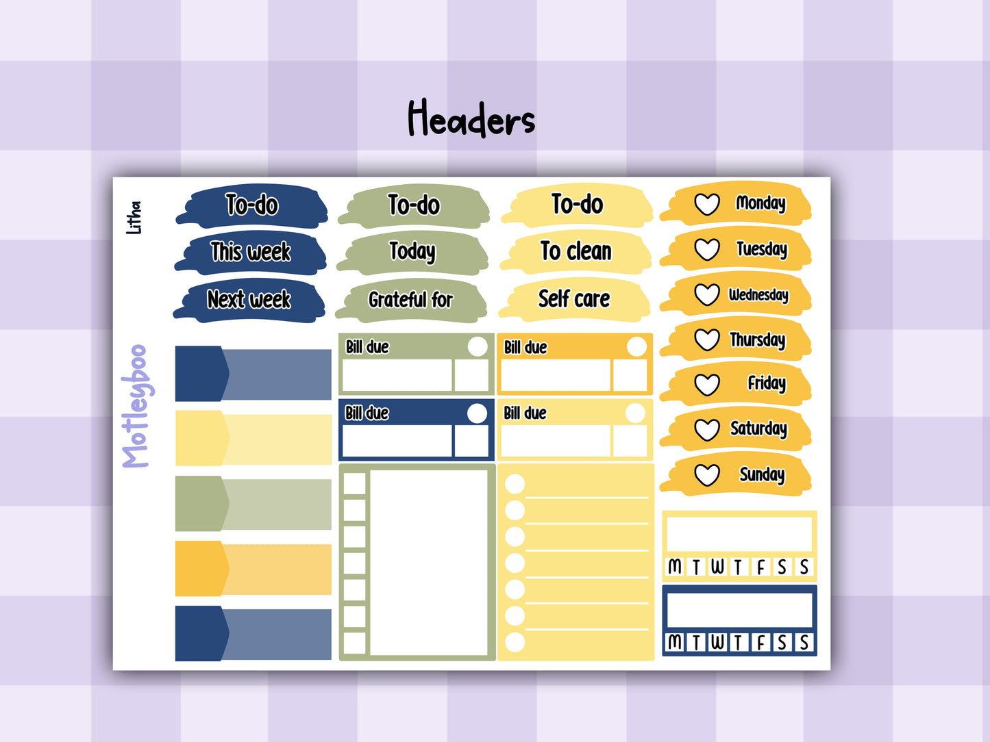Weekly Planner Sticker Kit, Summer Solstice Celestial Vertical Planning Stickers, Litha