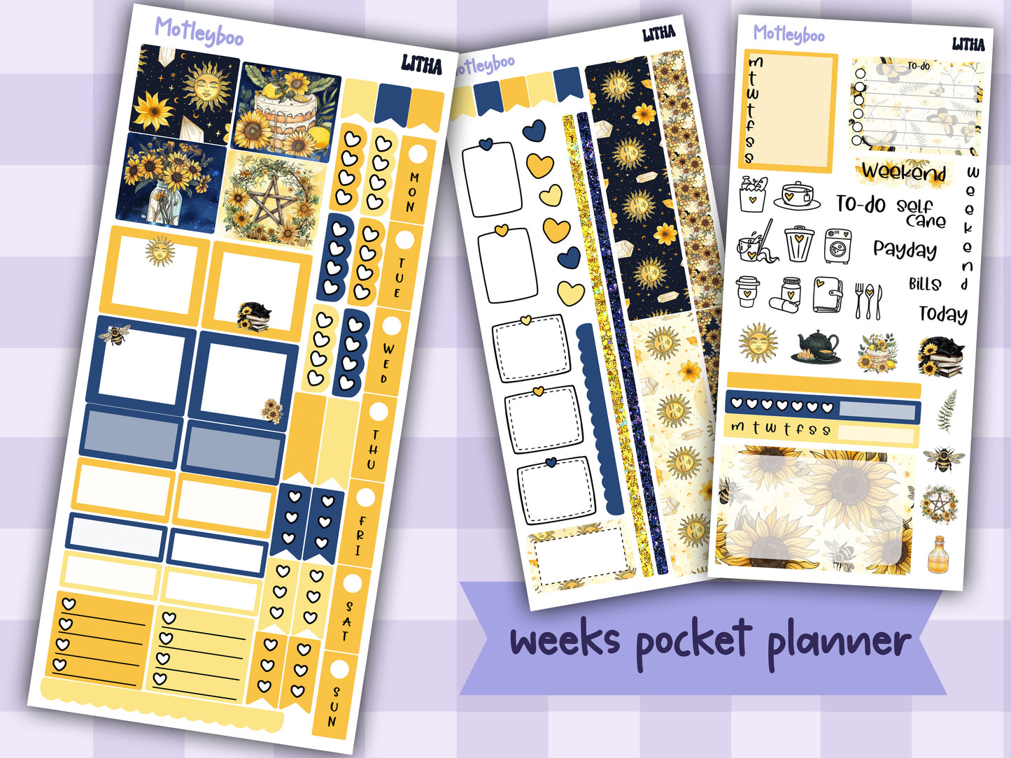 Hobonichi weeks weekly planner sticker kit, Summer season planner stickers, Litha