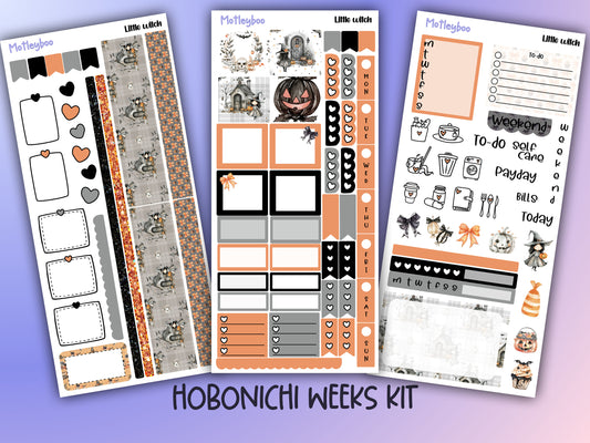 Hobonichi weeks, sticker kit, hobonichi planner, witch stickers, planner stickers, gothic planning