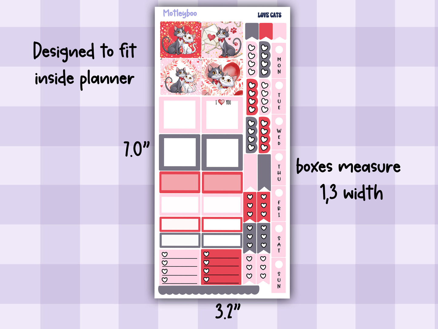 Valentines day hobonichi weeks, sticker kit, hobonichi planner, cute stickers, hobonichi functional stickers, small planner stickers, love