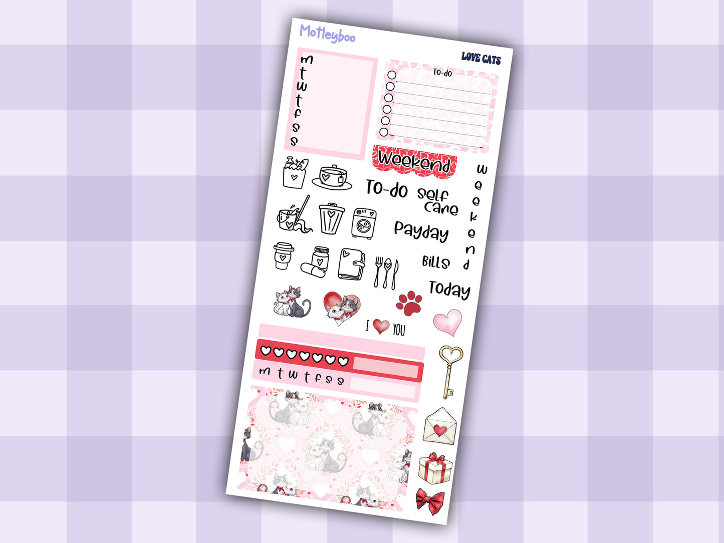 Valentines day hobonichi weeks, sticker kit, hobonichi planner, cute stickers, hobonichi functional stickers, small planner stickers, love