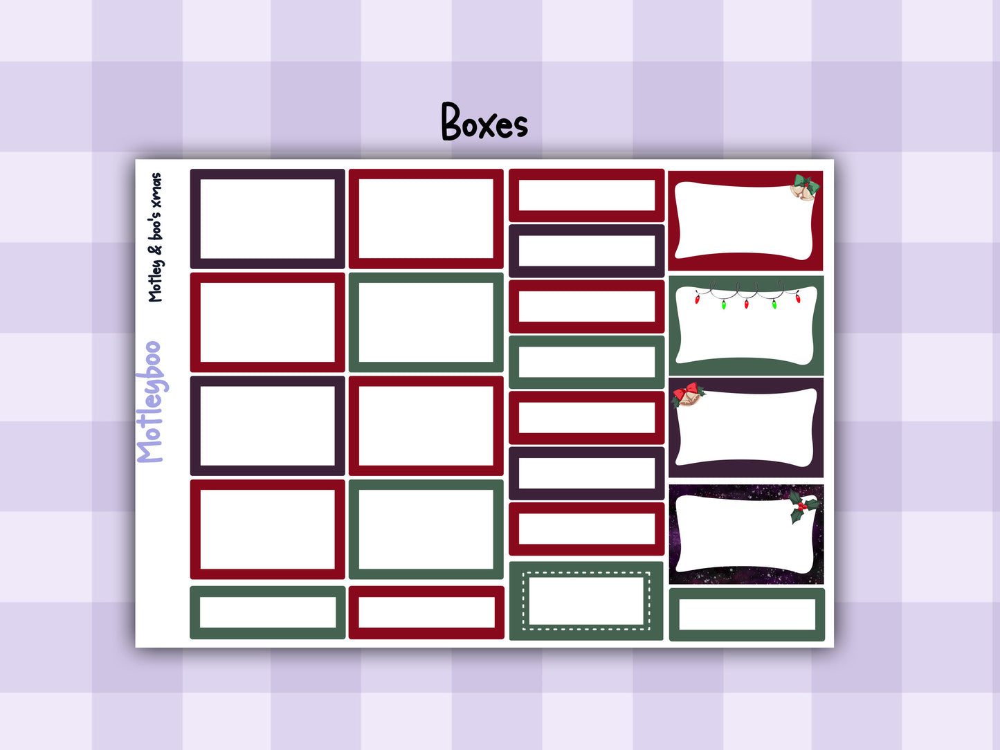 Motleyboo xmas weekly planner sticker kit for vertical planners, gifts for Christmas planning, original artwork, spooky stickers