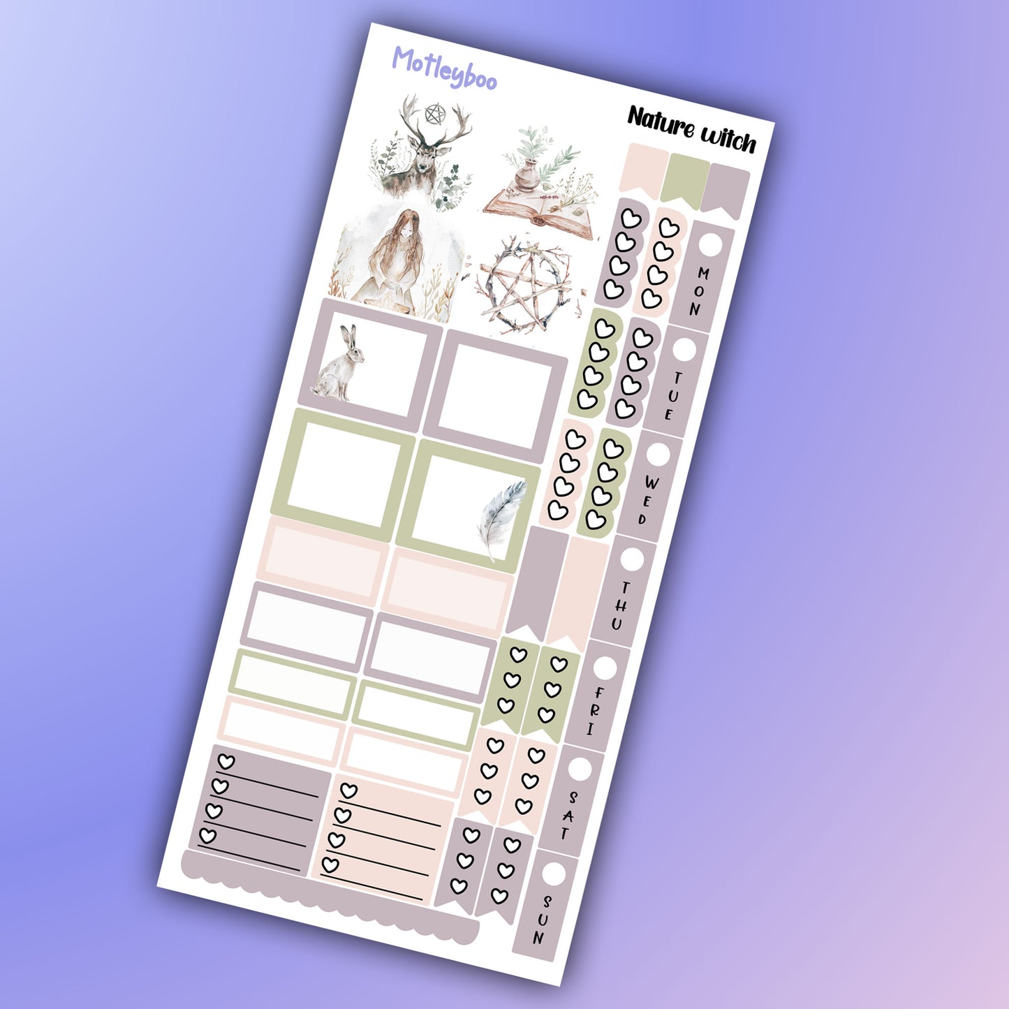 Nature witch hobonichi weekly planner sticker kit
