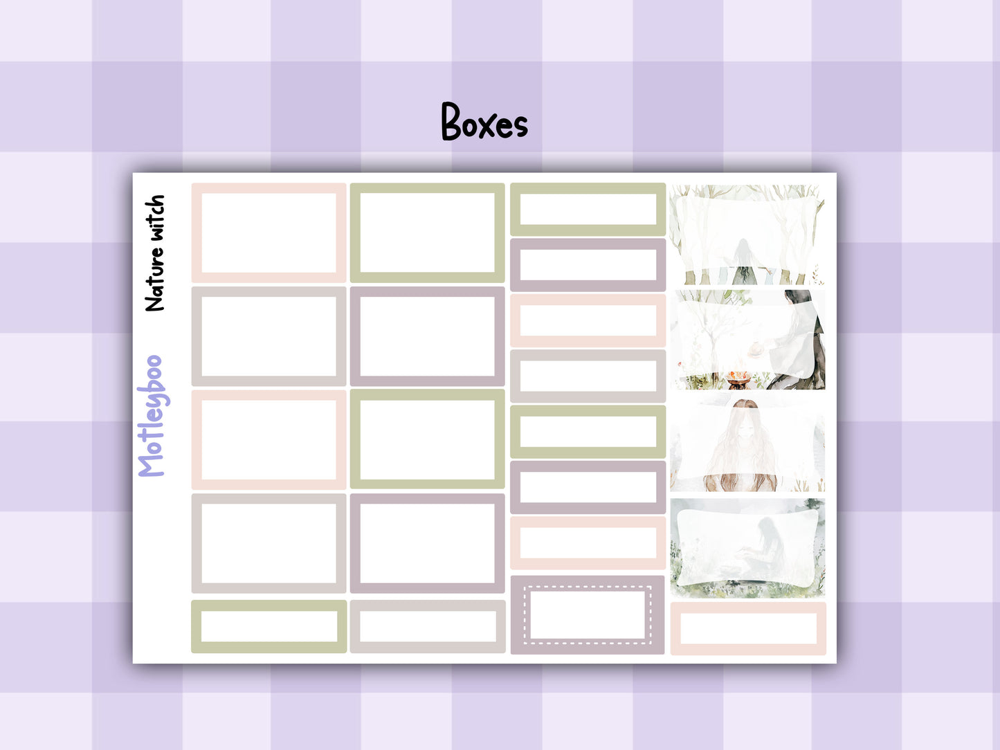 Weekly Planner Sticker Kit, Witchy mystical Vertical Planning Stickers, Nature witch