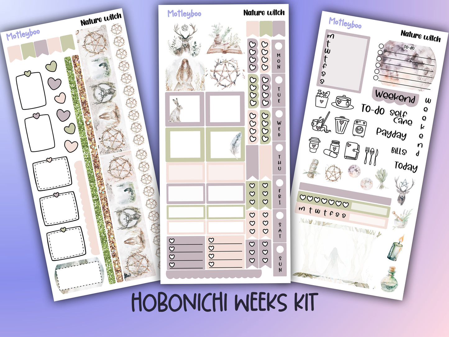Nature witch hobonichi weekly planner sticker kit