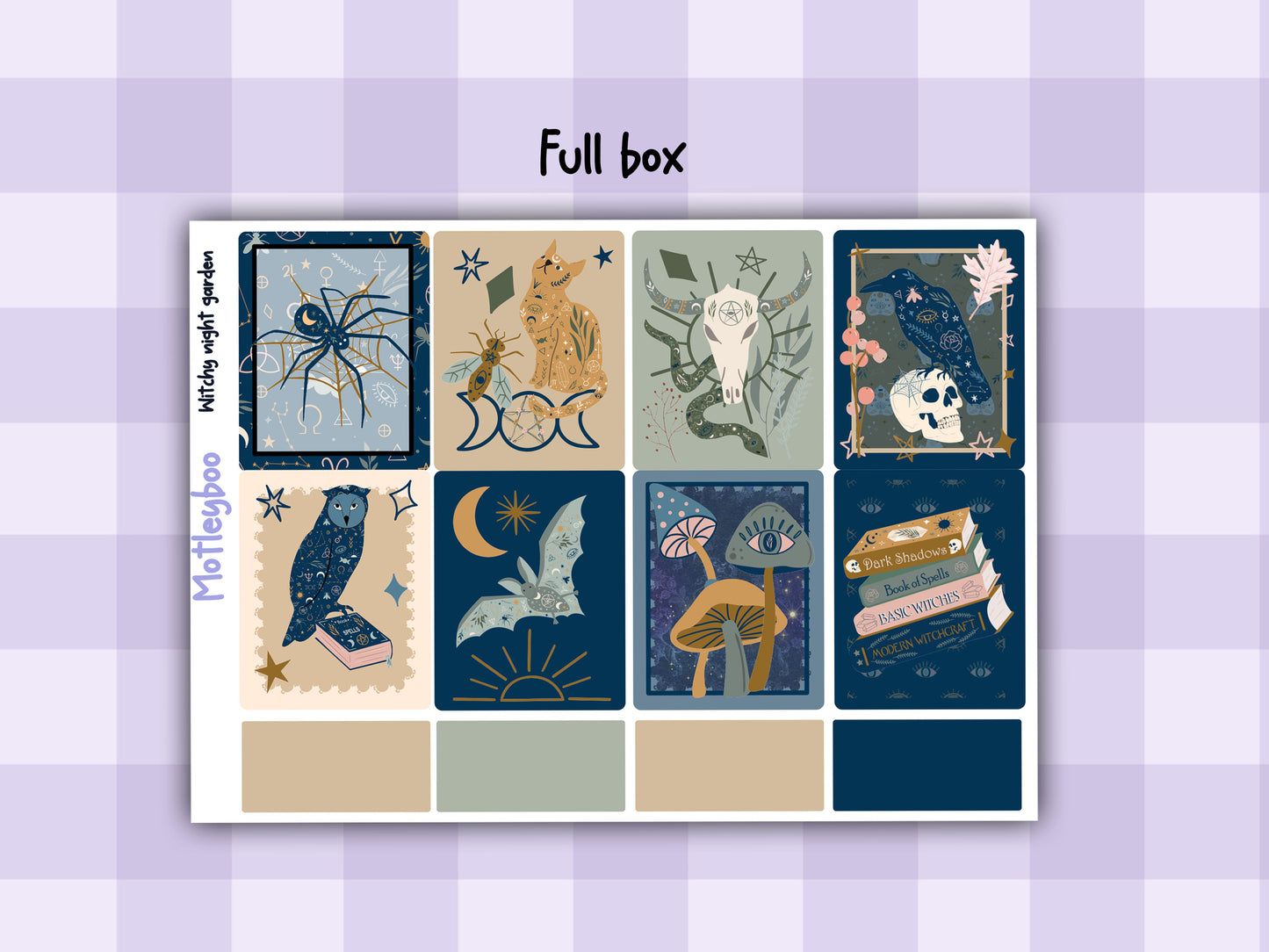 Witchy Weekly Planner Sticker Kit, Gothic Mystical Stickers for functional vertical planning, witchy night garden