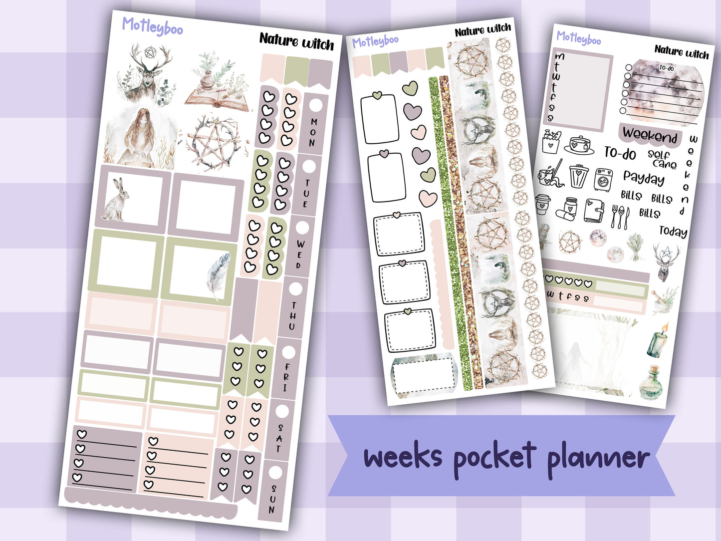 Nature witch hobonichi weekly planner sticker kit