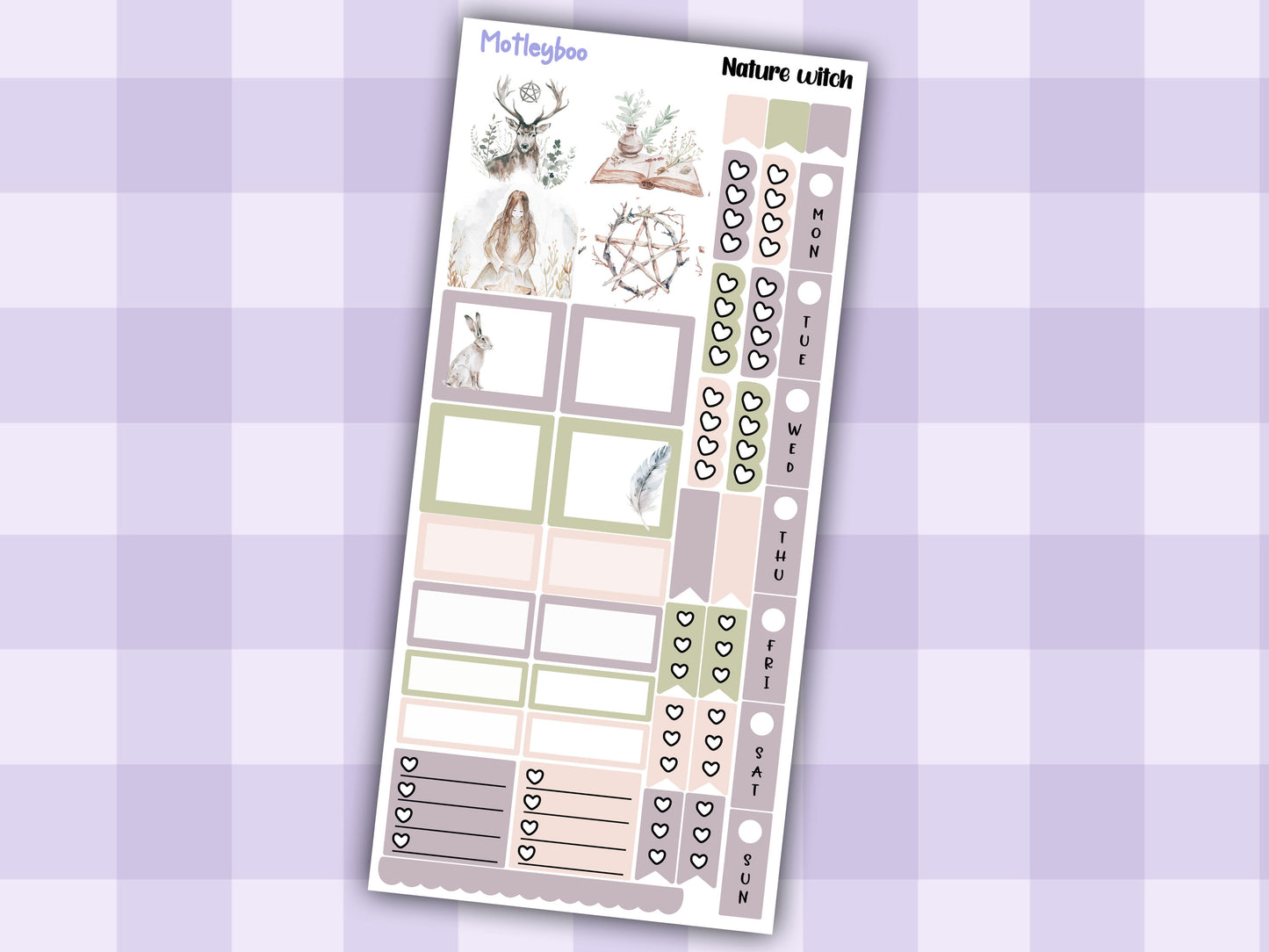Nature witch hobonichi weekly planner sticker kit