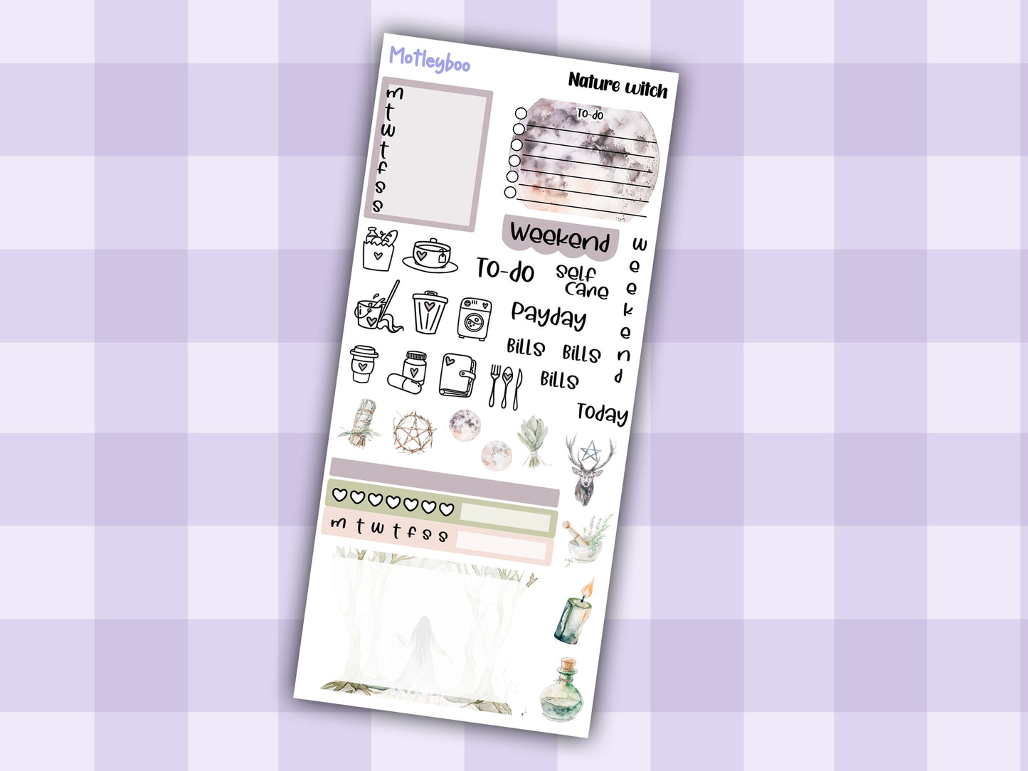 Nature witch hobonichi weekly planner sticker kit
