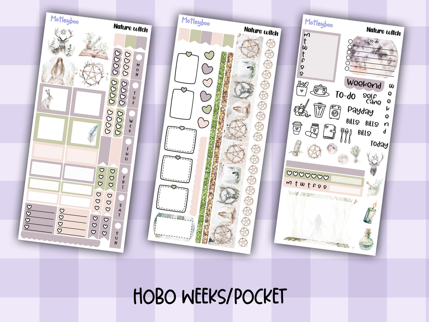 Nature witch hobonichi weekly planner sticker kit