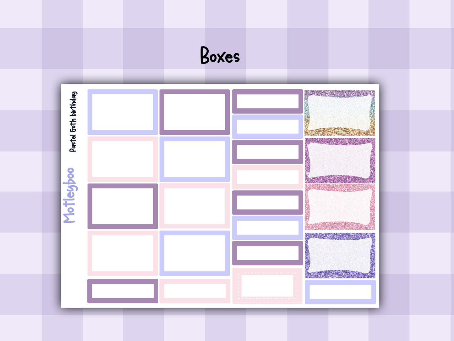 Weekly Planner Sticker Kit, Spooky Birthday Vertical Planning Stickers, Pastel Goth birthday