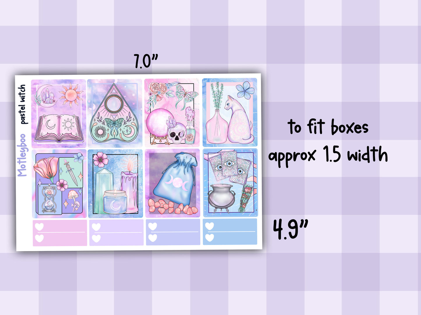 Goth Weekly Planner Sticker Kit, Spooky witchy Halloween Vertical Planning Stickers, Pastel witch