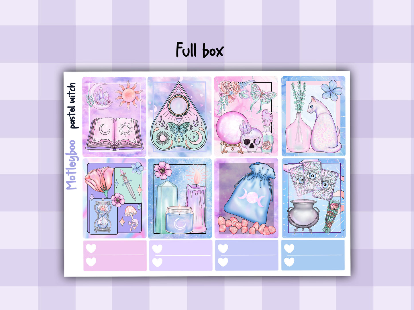 Goth Weekly Planner Sticker Kit, Spooky witchy Halloween Vertical Planning Stickers, Pastel witch