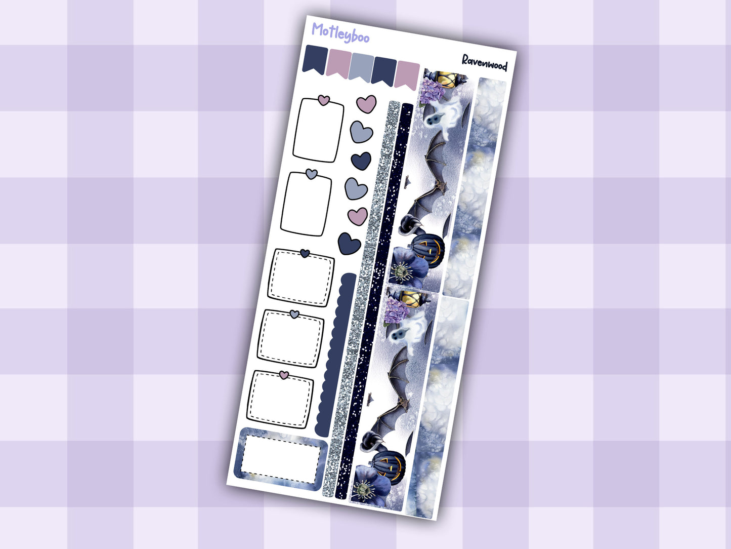 Spooky halloween Gothic hobonichi weekly sticker kit, RAVENWOOD