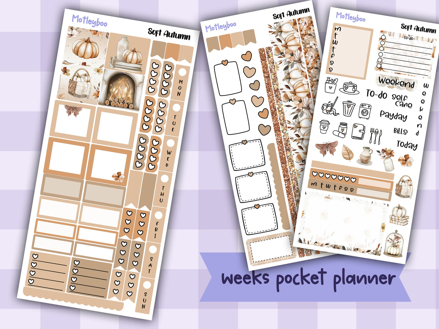 Hobonichi weeks, sticker kit, hobonichi planner, autumn stickers, planner stickers
