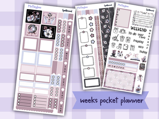 Hobonichi weeks weekly planner sticker kit, spooky planner stickers, Spellbound