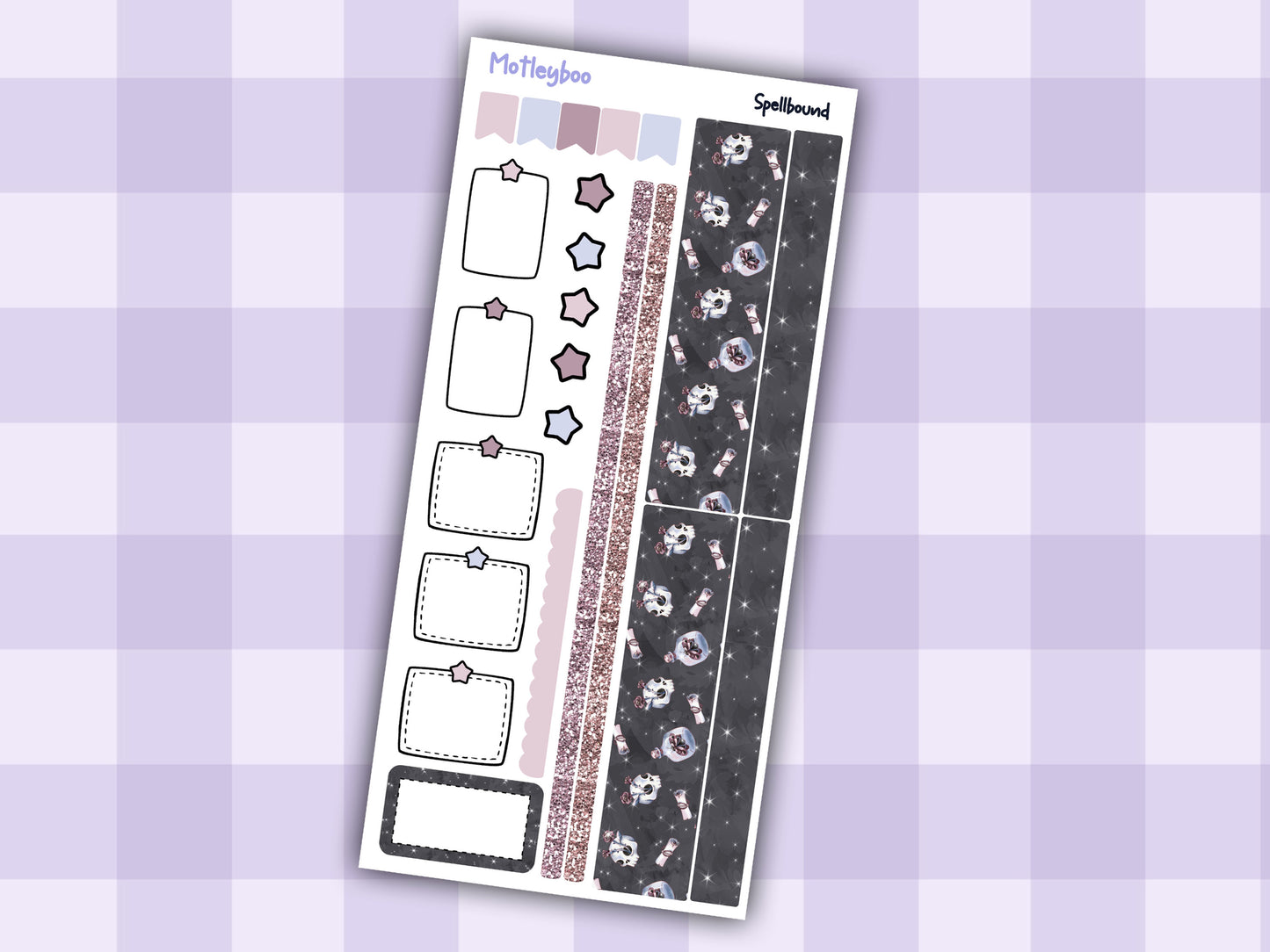 Hobonichi weeks weekly planner sticker kit, spooky planner stickers, Spellbound