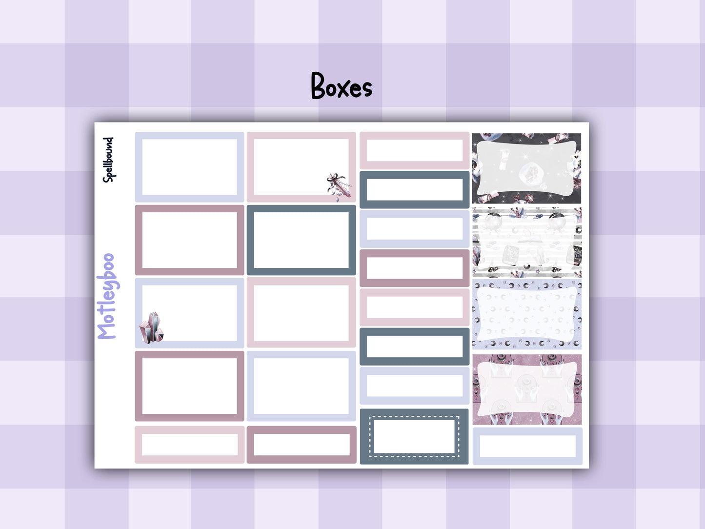 Weekly Planner Sticker Kit, witchy spooky halloween Vertical Planning Stickers, Spellbound