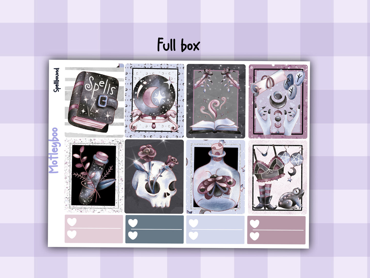 Weekly Planner Sticker Kit, witchy spooky halloween Vertical Planning Stickers, Spellbound