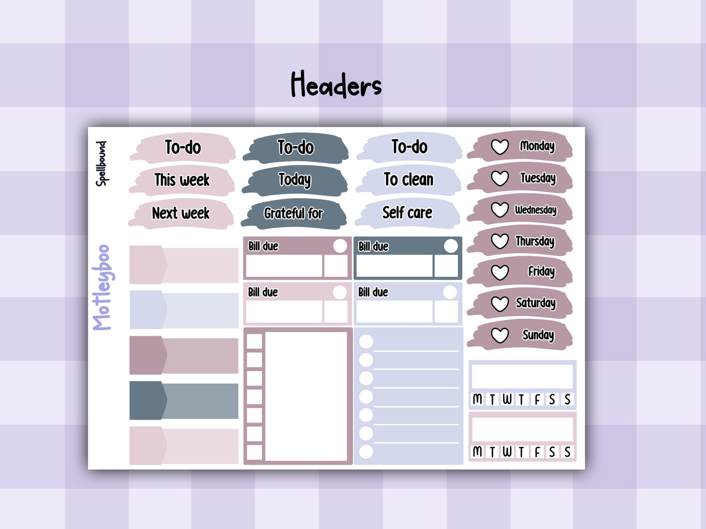 Weekly Planner Sticker Kit, witchy spooky halloween Vertical Planning Stickers, Spellbound