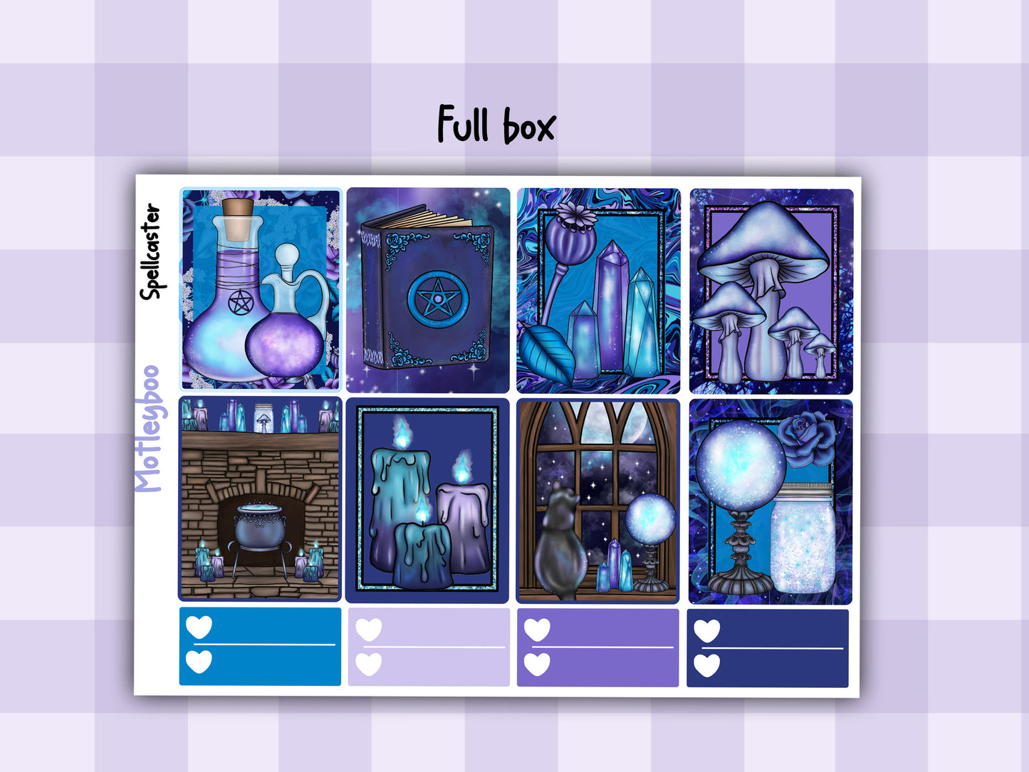 Weekly Planner Sticker Kit, witchy mystical pagan Vertical Planning Stickers, Spellcaster