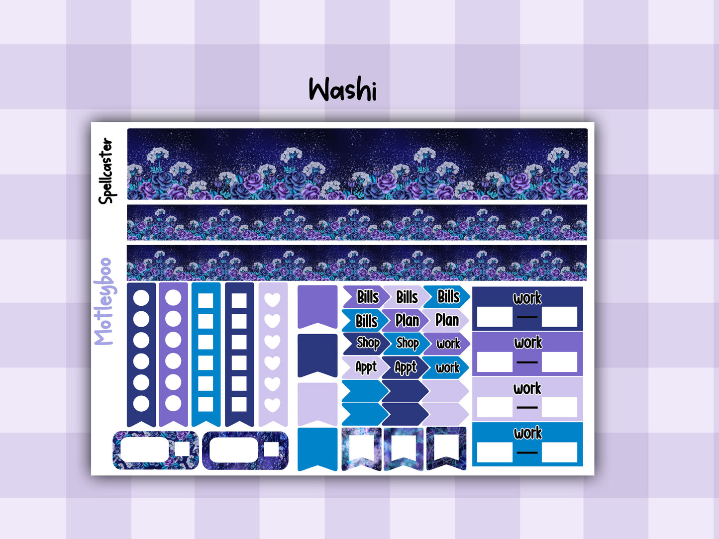 Weekly Planner Sticker Kit, witchy mystical pagan Vertical Planning Stickers, Spellcaster