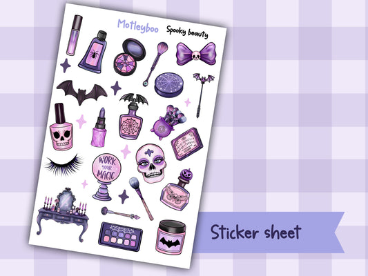 Planner sticker sheet, stickers, Spooky beauty