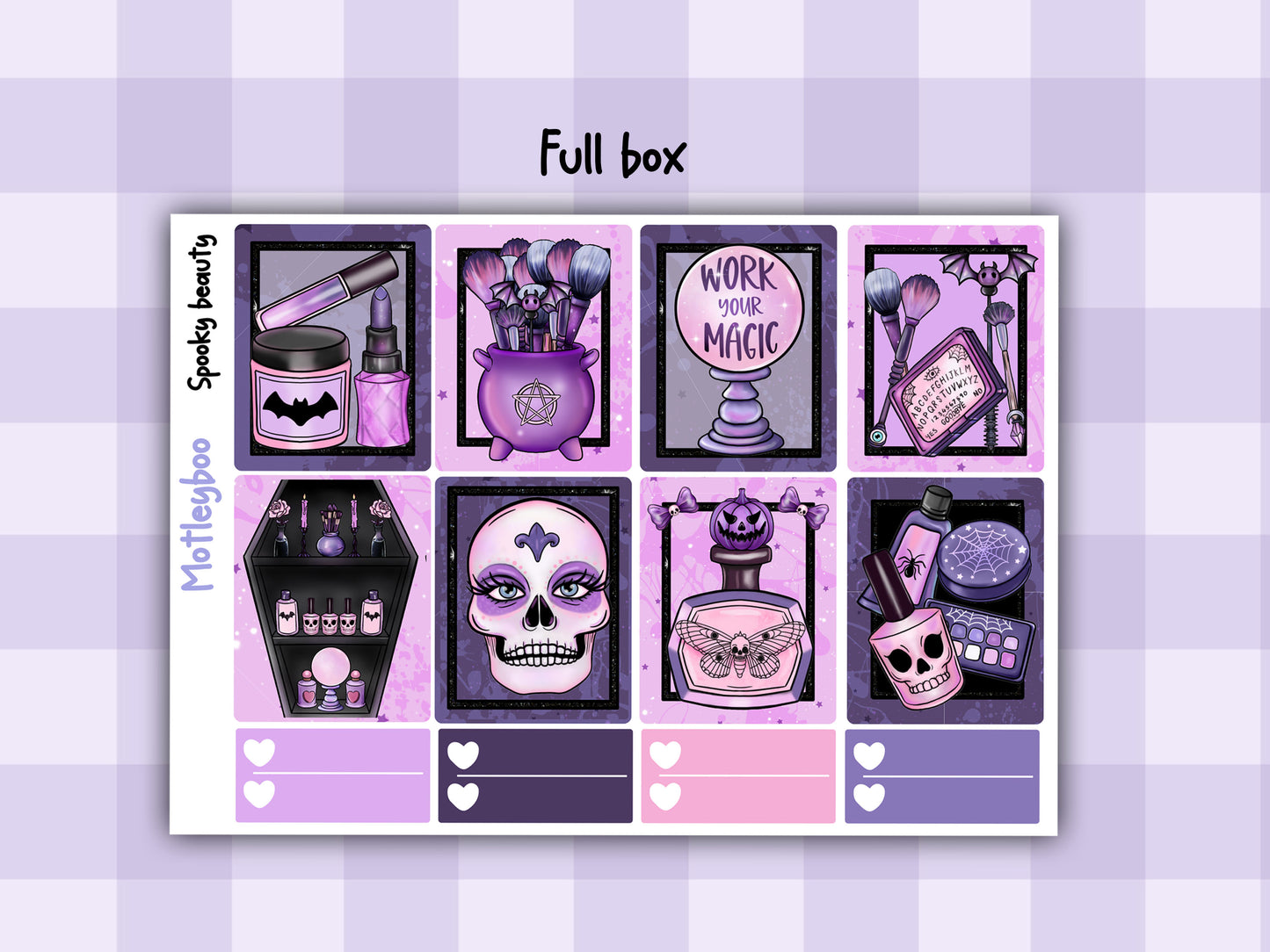 Weekly Planner Sticker Kit, gothic spooky halloween beauty Vertical Planning Stickers, Spooky beau