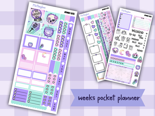 Hobonichi weeks, sticker kit, hobonichi planner, Spooky cute