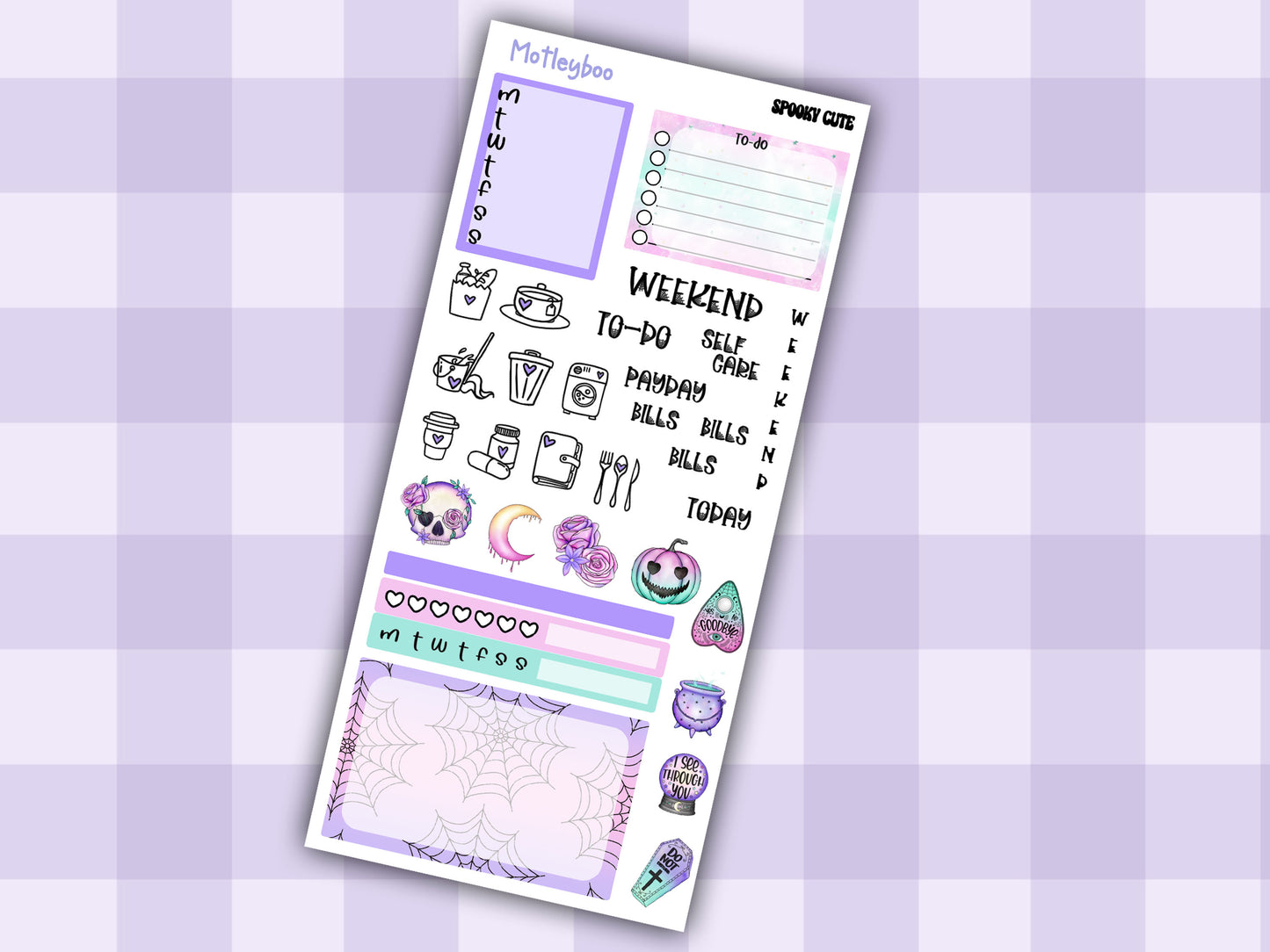 Hobonichi weeks, sticker kit, hobonichi planner, Spooky cute