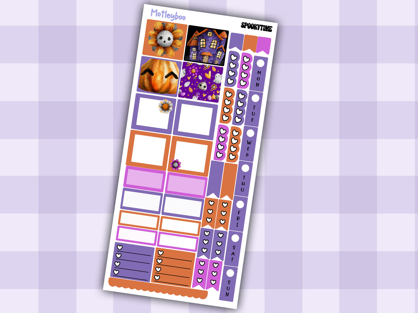 Hobonichi weeks weekly planner sticker kit, spooky planner stickers, Spookytime