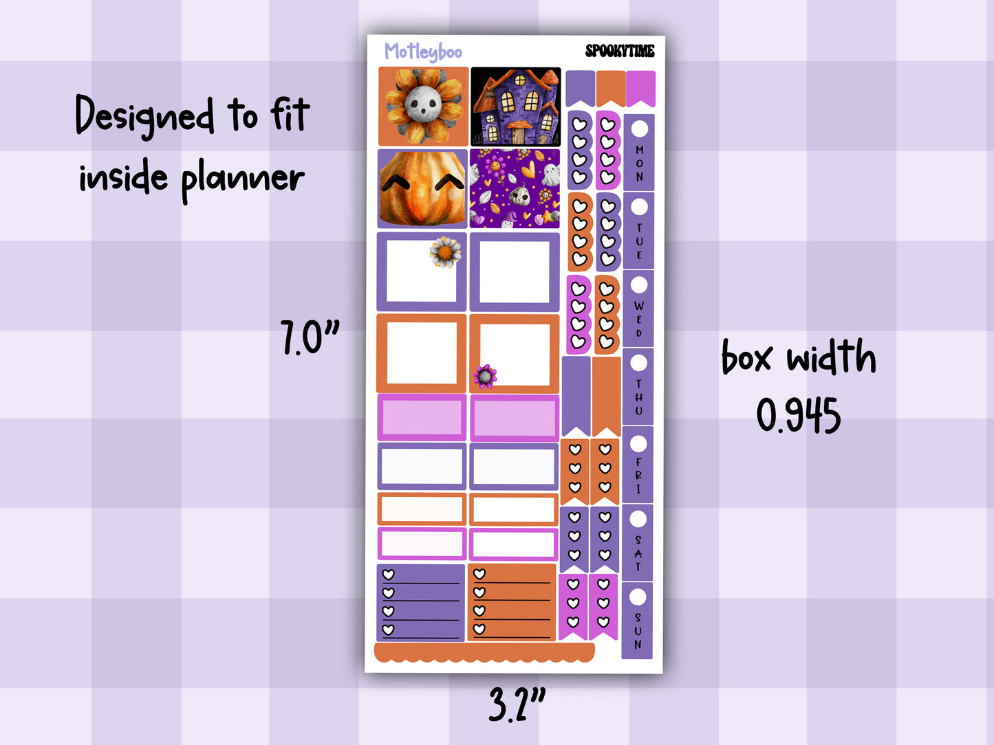 Hobonichi weeks weekly planner sticker kit, spooky planner stickers, Spookytime