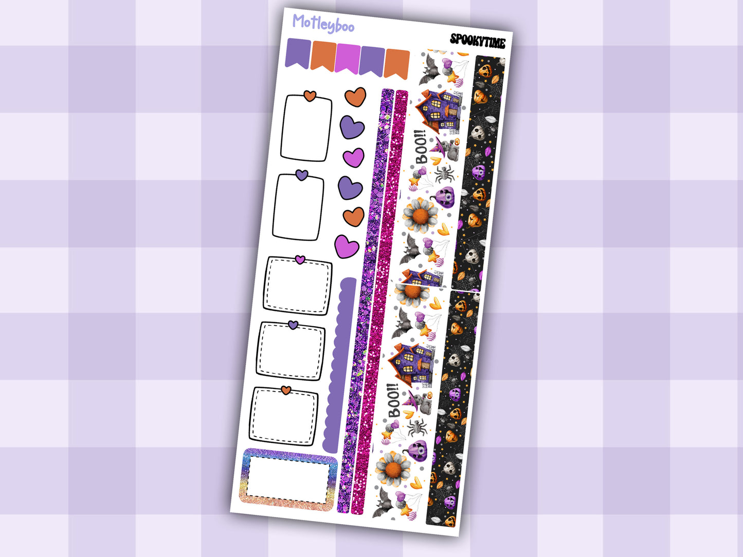 Hobonichi weeks weekly planner sticker kit, spooky planner stickers, Spookytime
