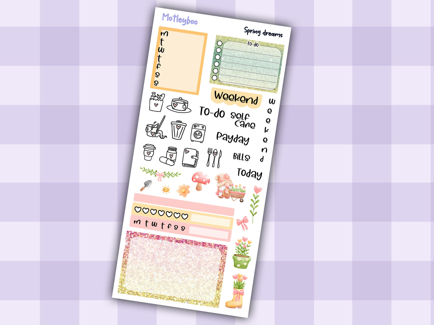 Hobonichi weeks weekly planner sticker kit, spring season planner stickers, Spring dreams