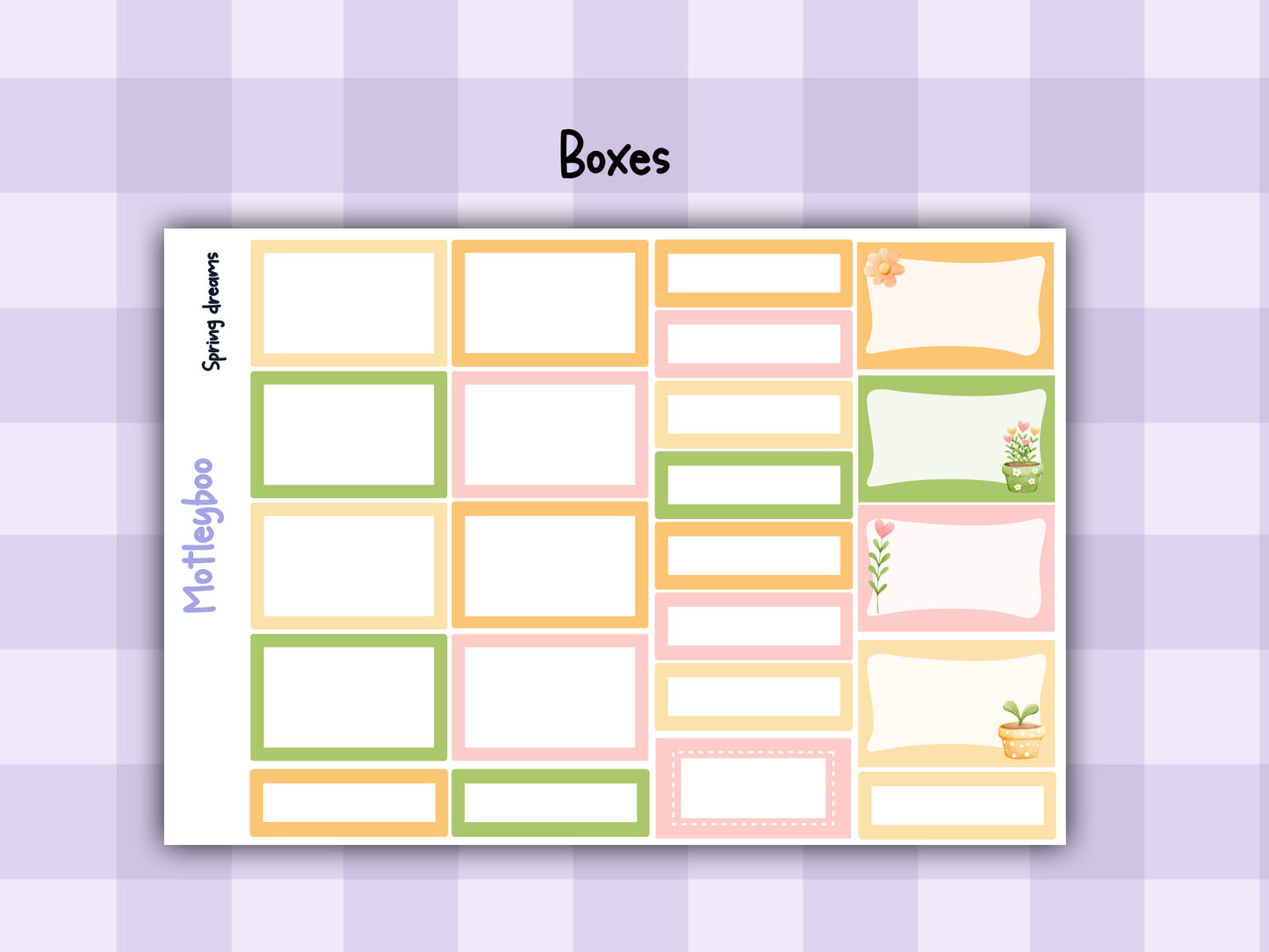 Weekly Planner Sticker Kit,Springtime Vertical Planning Stickers, Spring dreams