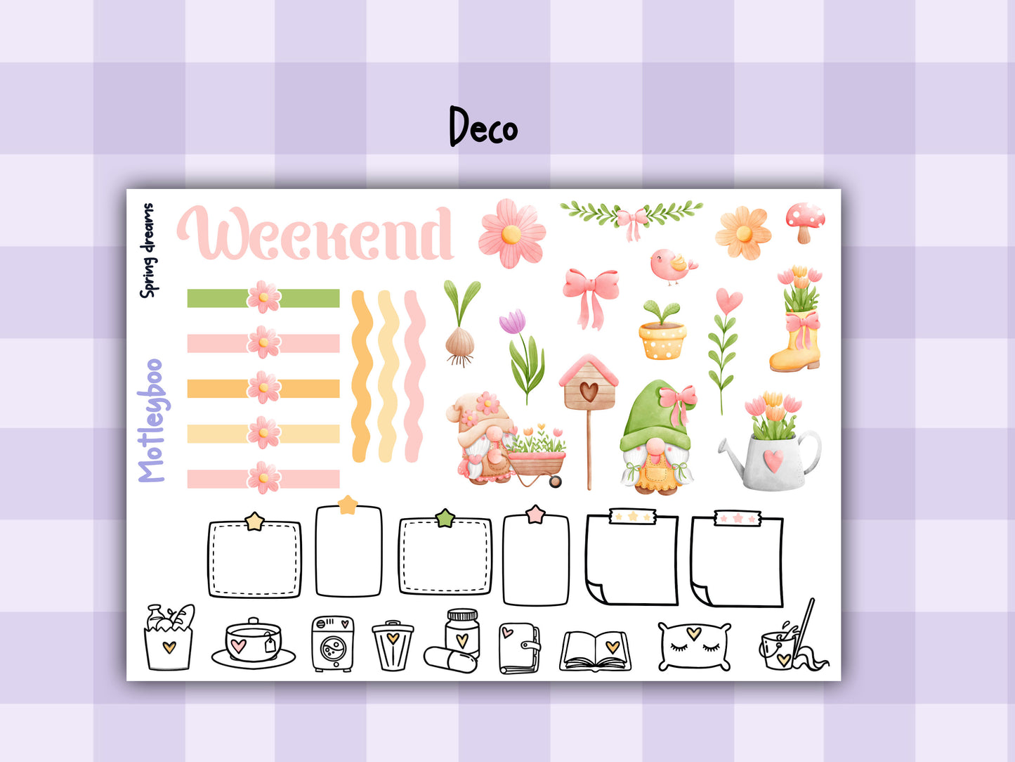 Weekly Planner Sticker Kit,Springtime Vertical Planning Stickers, Spring dreams